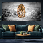 Jaguar Wall Art Canvas Print, Majestic Big Cat in Focused Pursuit