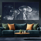 Jellyfish Wall Art Canvas Print, Modern Abstract Jellyfish
