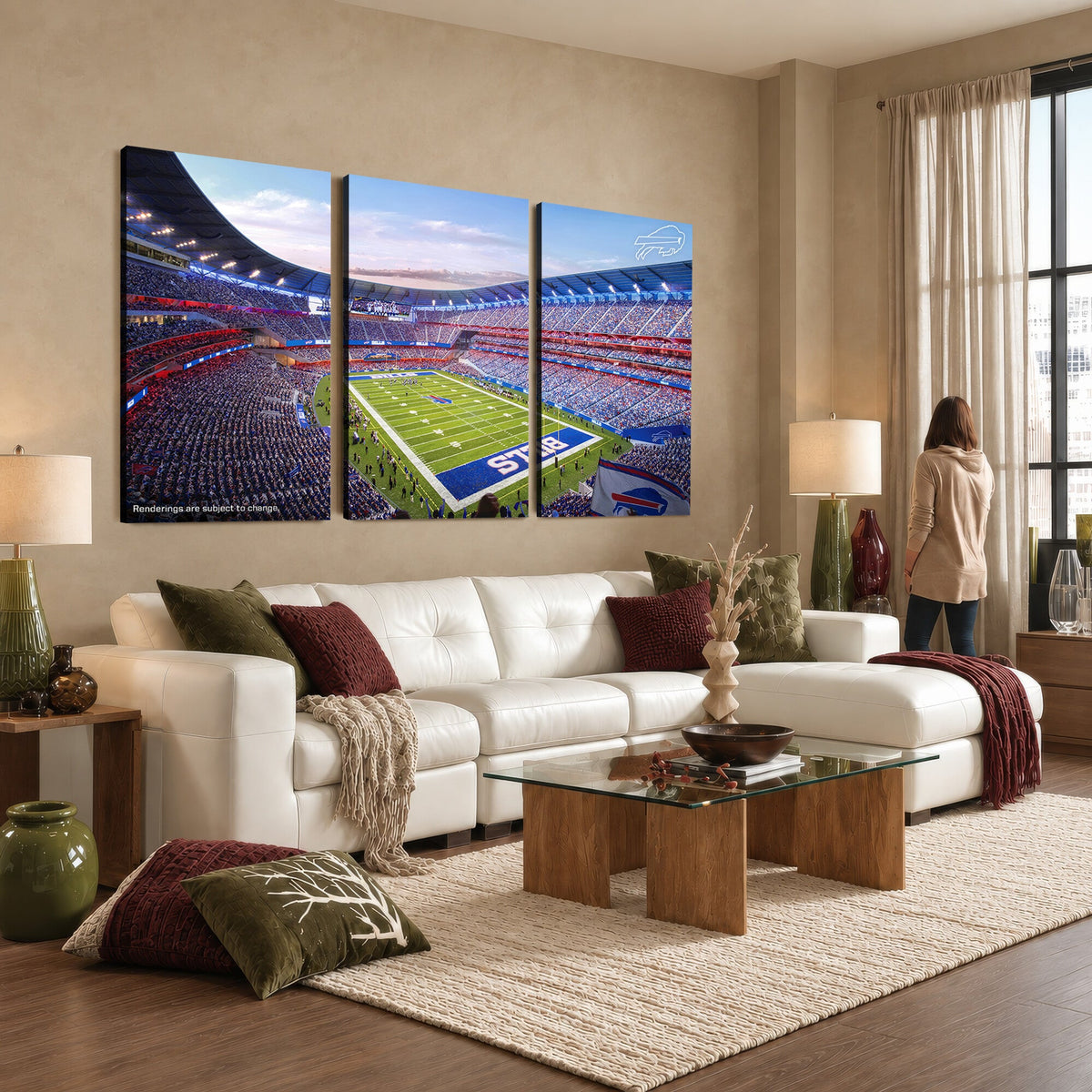 Buffalo Bills Football Team Print Canvas, Buffalo Highmark Stadium