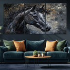 Large Abstract Horse Wall Art Canvas Print, Farmhouse Wall Art
