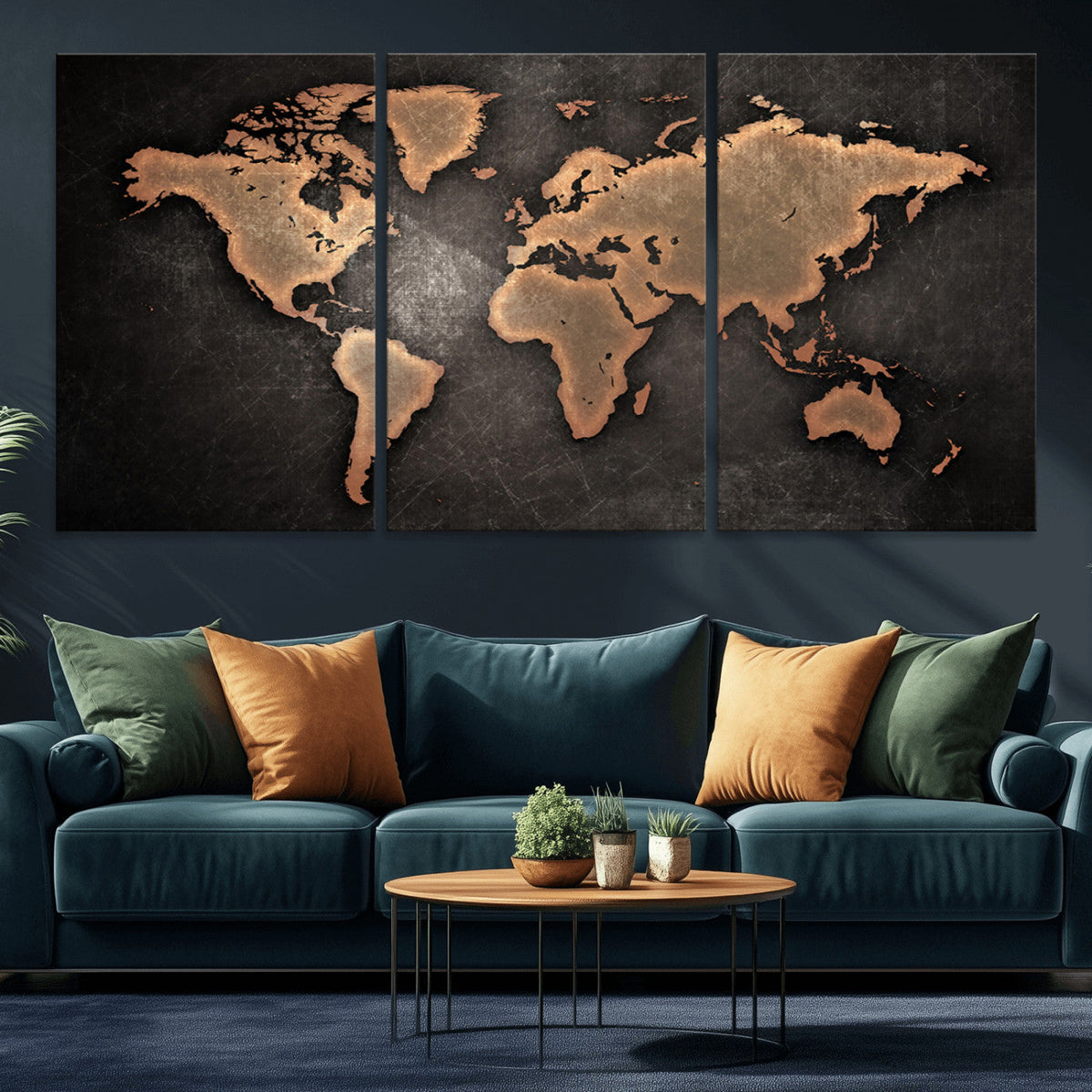 World Map Canvas Print | Framed Travel Map Wall Art for Couples