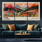 Yayoi 1986 Wall Art Print, Vibrant Wabi Sabi Japanese Abstract Design
