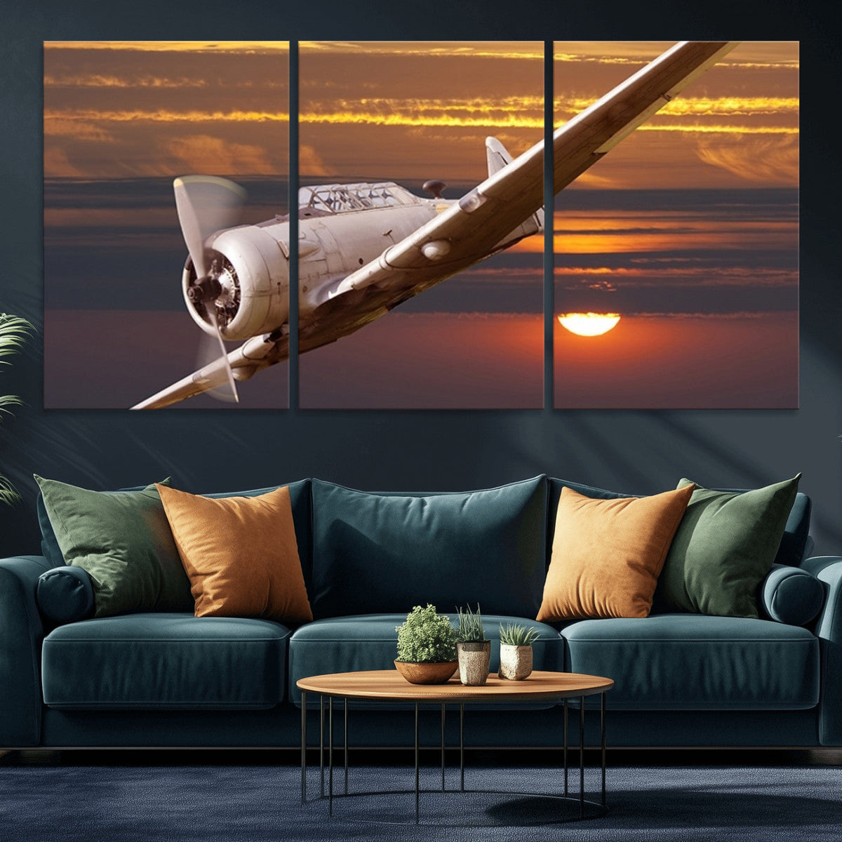Old War Plane Wall Art Canvas Print
