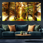 Sunshine in Forest and Trees Wall Art Canvas Print