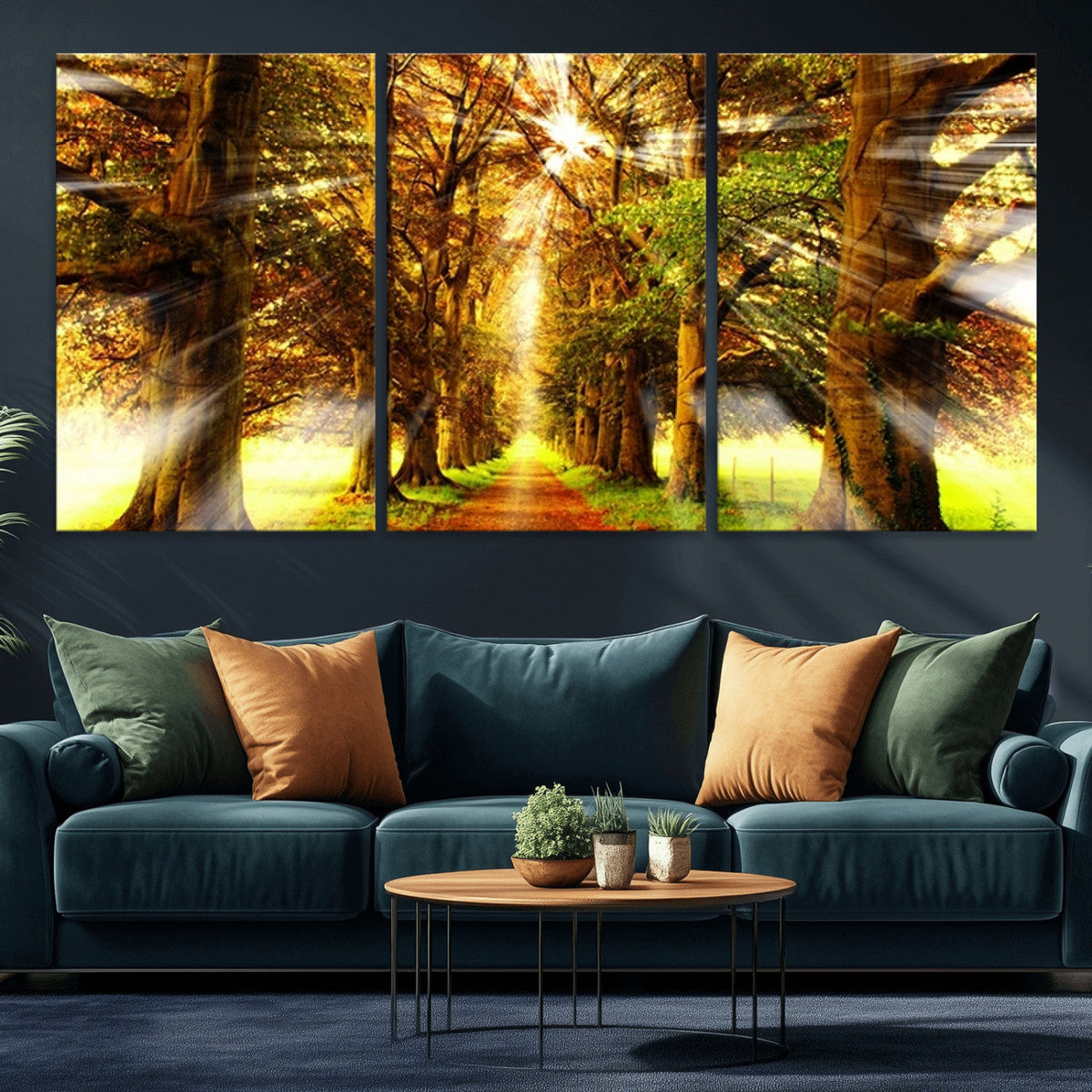 Sunshine in Forest and Trees Wall Art Canvas Print