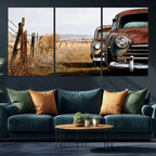 Old Rustic Classic Car Wall Art Canvas Print