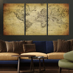 Push Pin World Map Canvas Print | Travel Tracker Wall Art