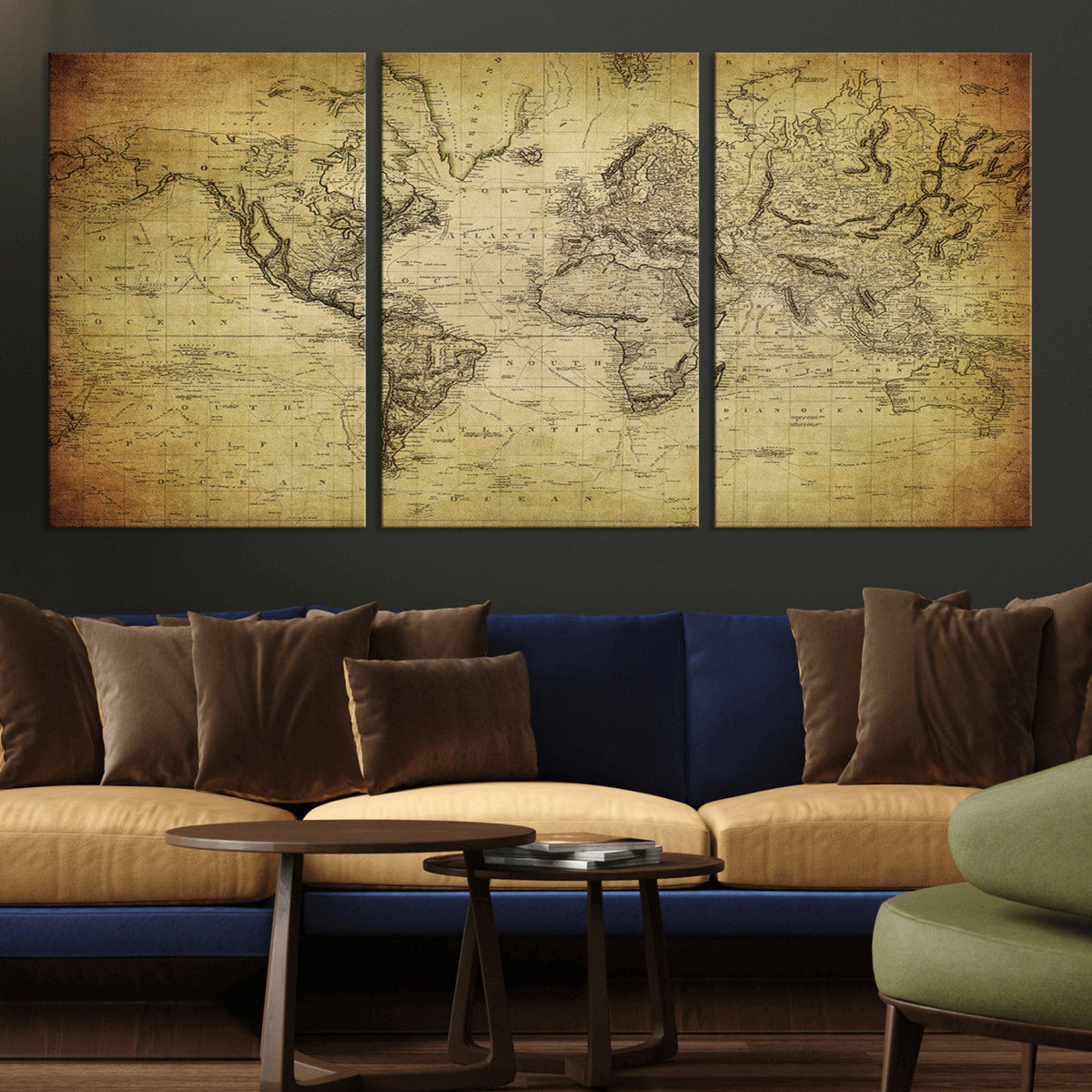 Push Pin World Map Canvas Print | Travel Tracker Wall Art