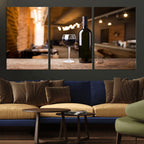 Wine and Bottle Wall Art Canvas Print