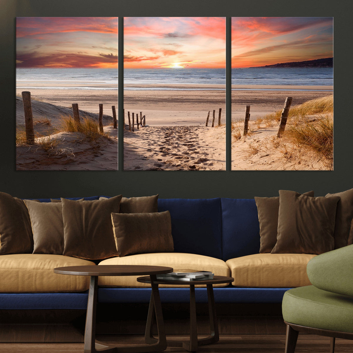 Sunset on the Sea Wall Art Canvas Print