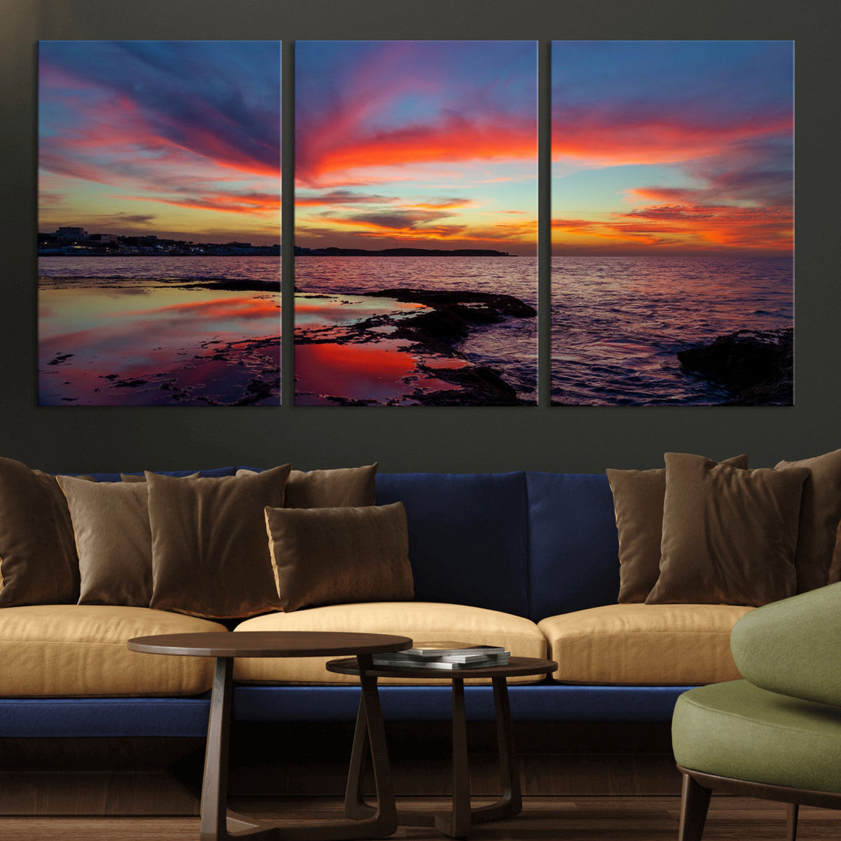 Glorious Sunset on The Beach Wall Art Canvas Print