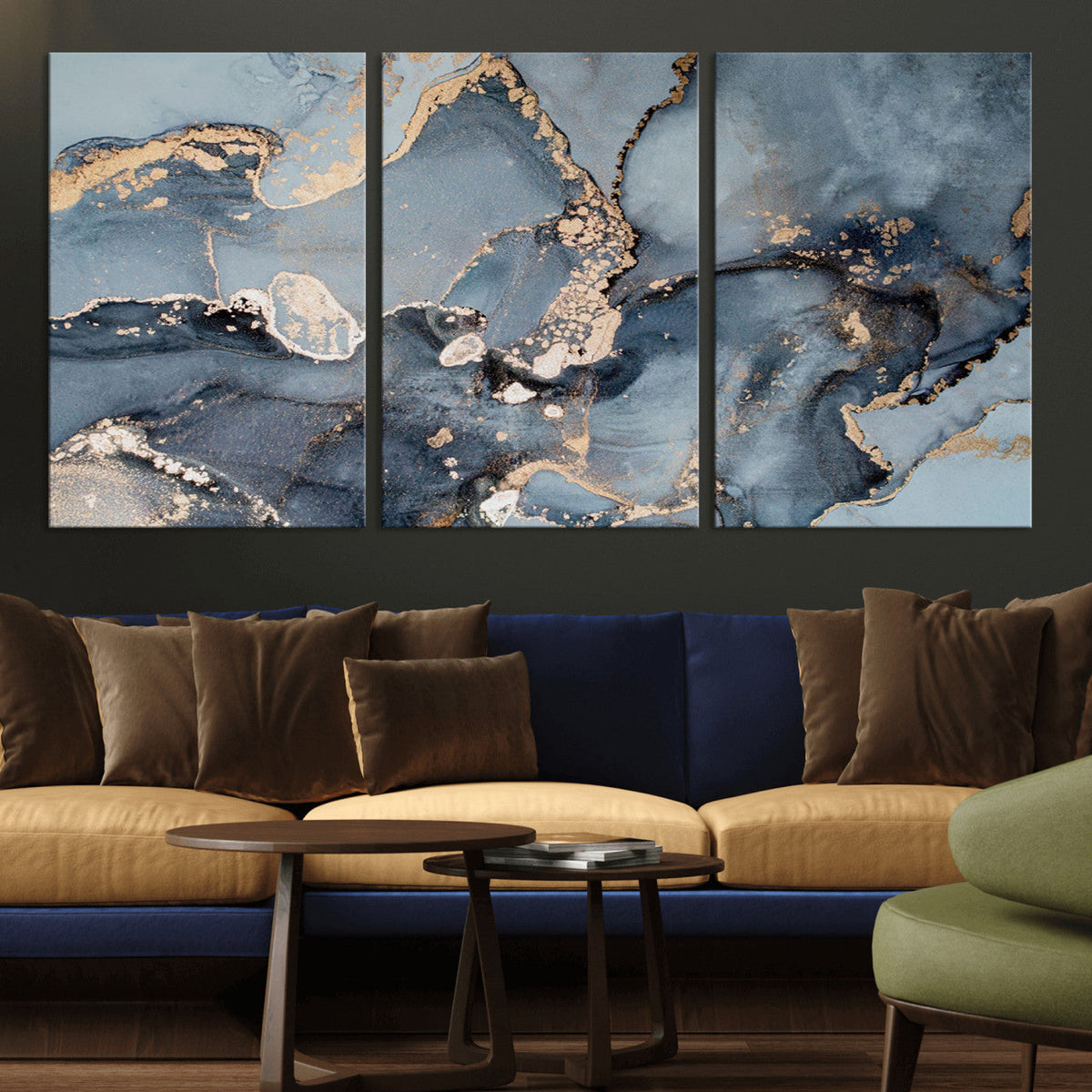 Multipanel Marble Fluid Effect Wall Art Abstract Canvas Wall Art Print