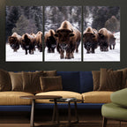 Bison Wall Art Canvas Print, Bison Herd Canvas Wall Art