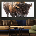 Bison Wall Art Canvas Print For Farmhouse, Wild Animal Wall Art