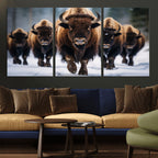 Buffalo Wall Art Canvas Print, American Bison Herd Wall Art
