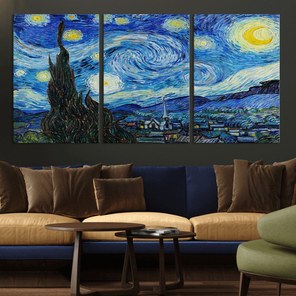 Vincent Van Gogh The Starry Night Abstract Wall Art Canvas Print