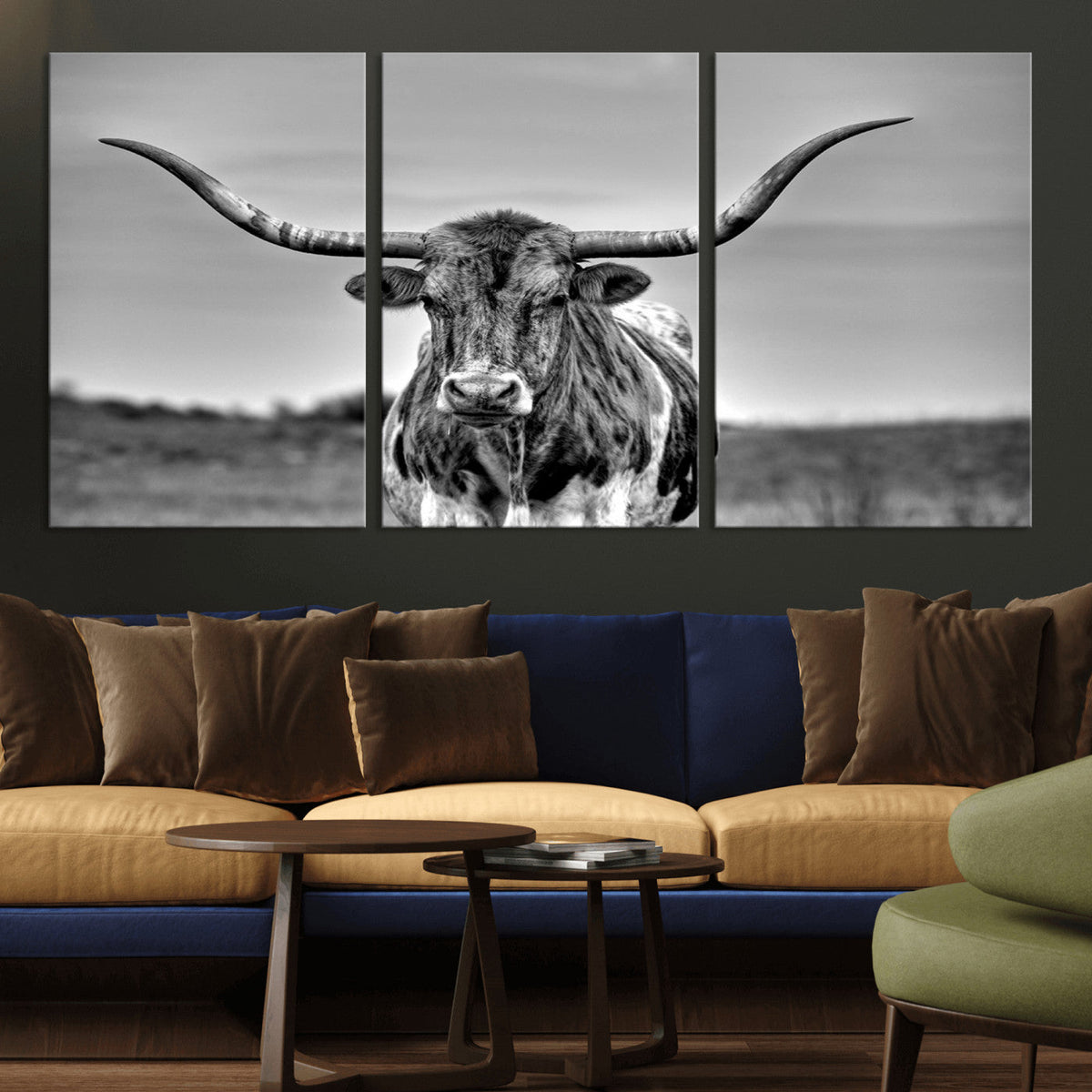 Texas Longhorn Cow Wall Art, Texas Longhorn Canvas, Cattle