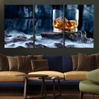 Whiskey Ice Wall Art Canvas Print