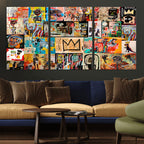 Abstract Art Collage Wall Art Canvas Print, Urban Graffiti Style