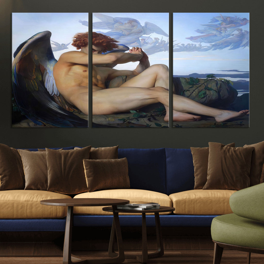 Fallen Angel Wall Art Canvas Print, Alexandre Cabanel Classic Art Reproduction