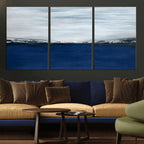 Navy Blue Abstract Wall Art Canvas Print