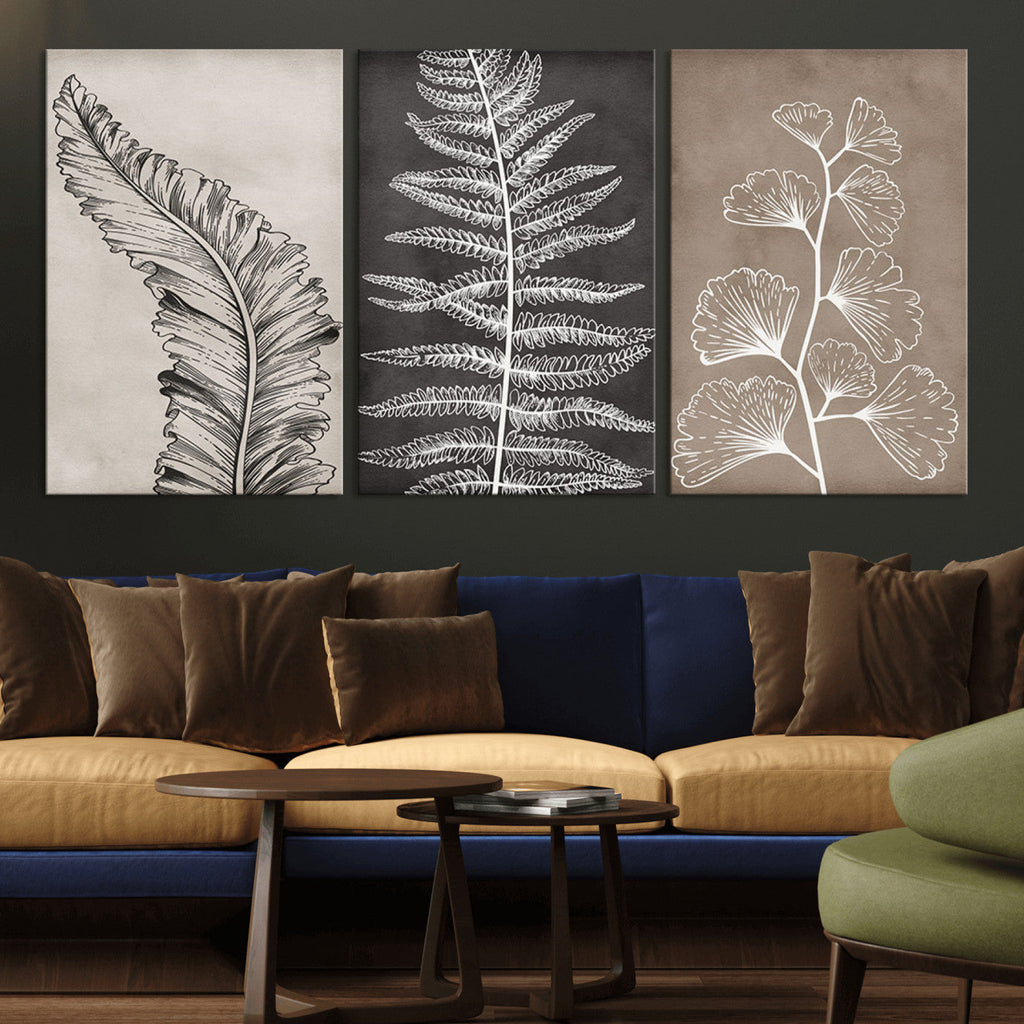 Minimalist Botanical Wall Art Canvas Print, Framed and Ready to Hang