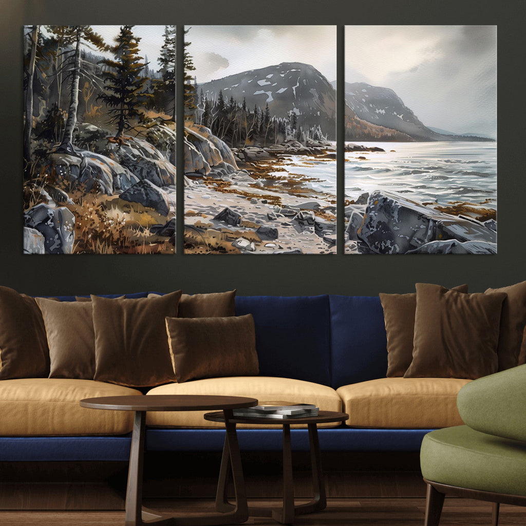 Serene Coastal View of Acadia National Park