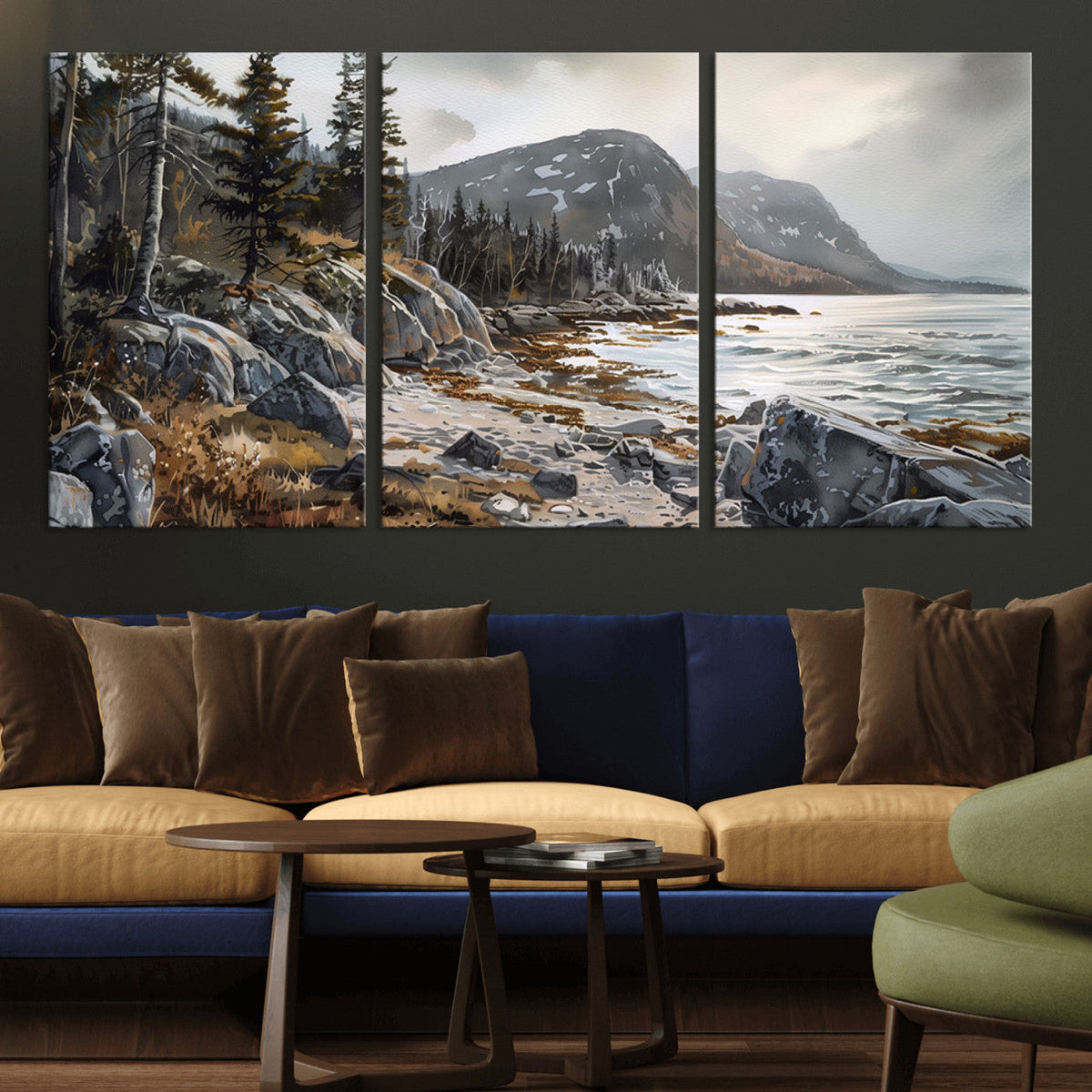 Serene Coastal View of Acadia National Park