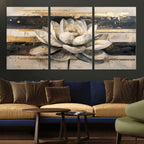Lotus Flower Wall Art | Framed Abstract Floral Canvas