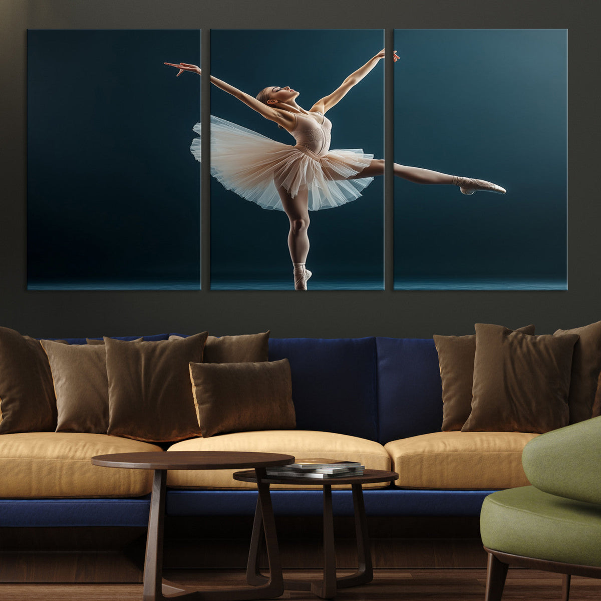 Ballet Dancer Wall Art | Framed Graceful Pose Canvas