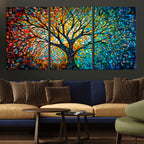 Yggdrasil Tree of Life Wall Art Print | Mosaic Style Canvas Wall Art