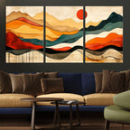 Abstract Mountain Wall Art | Framed Colorful Landscape Canvas