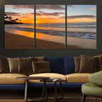 Sunset Wall Art Print - Stunning Beach Sunset Canvas Artwork