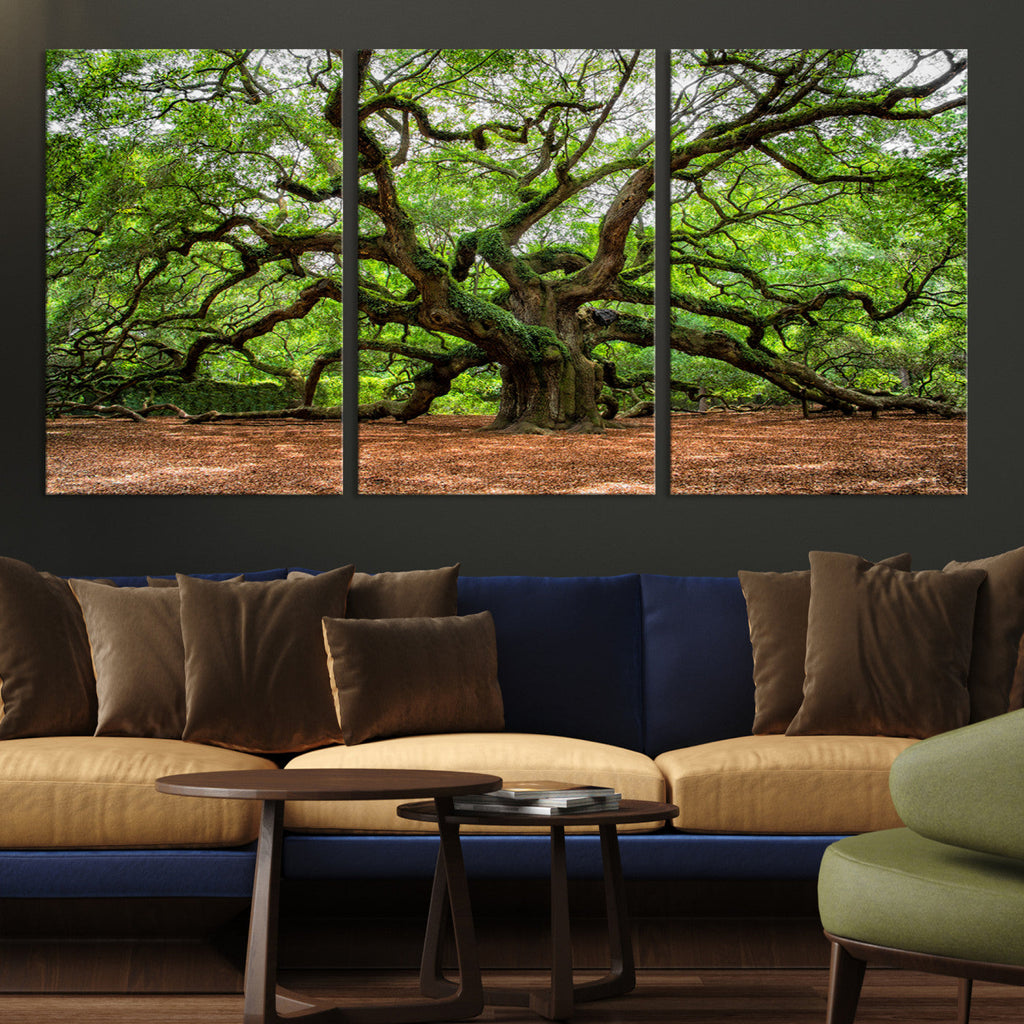 Majestic Oak Tree Wall Art Canvas Print | Ancient Branches