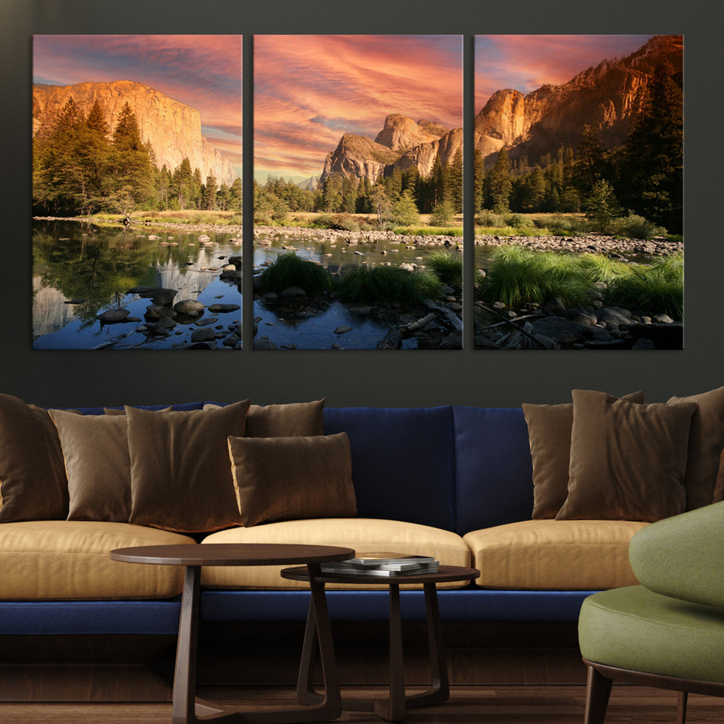 Yosemite Valley Wall Art, El Capitan Sunset Canvas Print