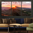 Mountain Sunrise Wall Art Canvas Print | Alpine Ridge Morning Light