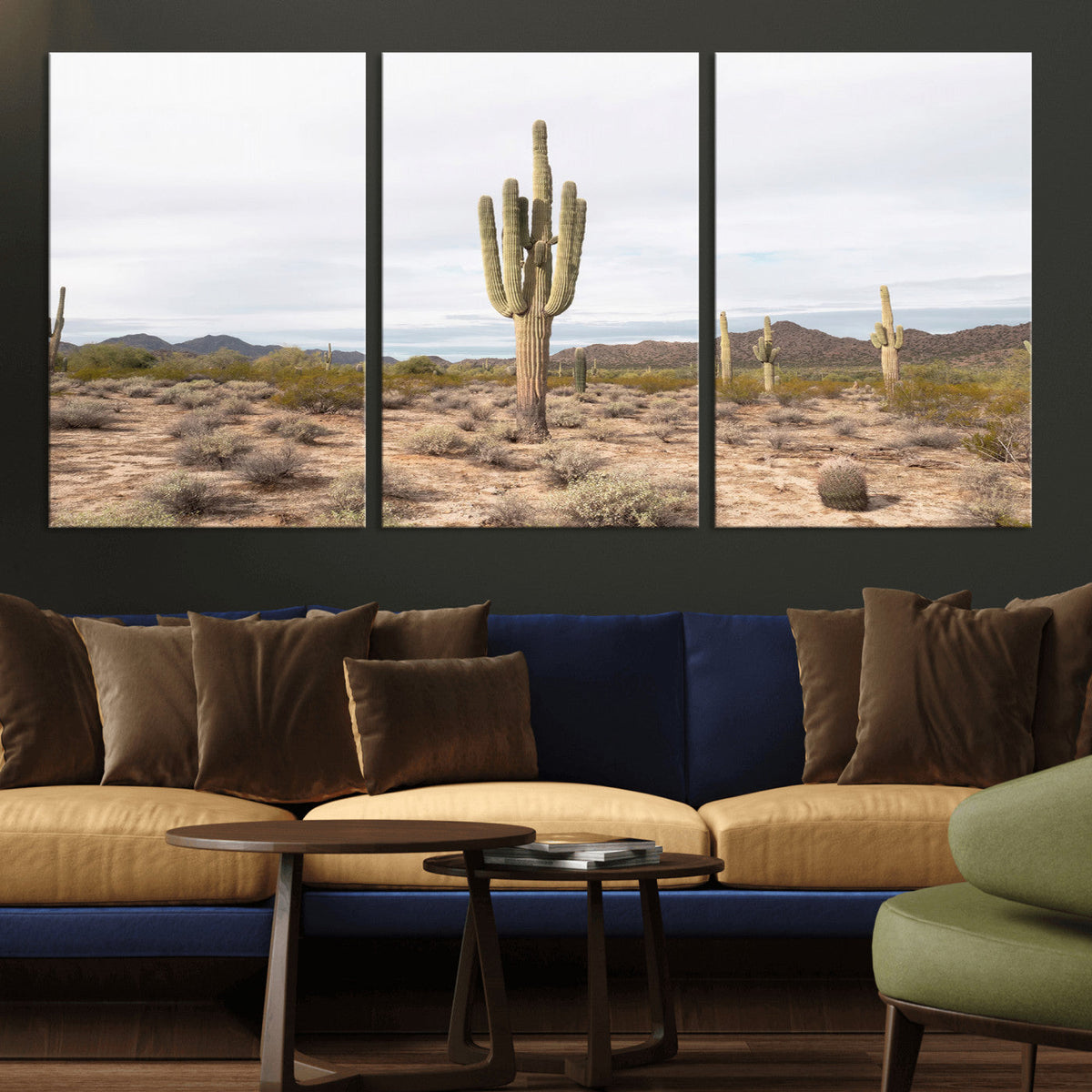 Saguaro Cactus Wall Art | Framed Desert Canvas Artwork