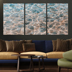 Clear Water Wall Art Canvas Print | Framed Sunlit Ocean Ripples