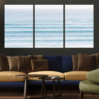 Ocean Wave Surfer Wall Art | Framed Minimal Seascape Canvas
