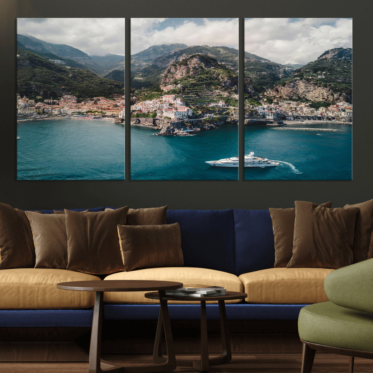 Amalfi Coast Wall Art | Framed Italian Seaside Canvas