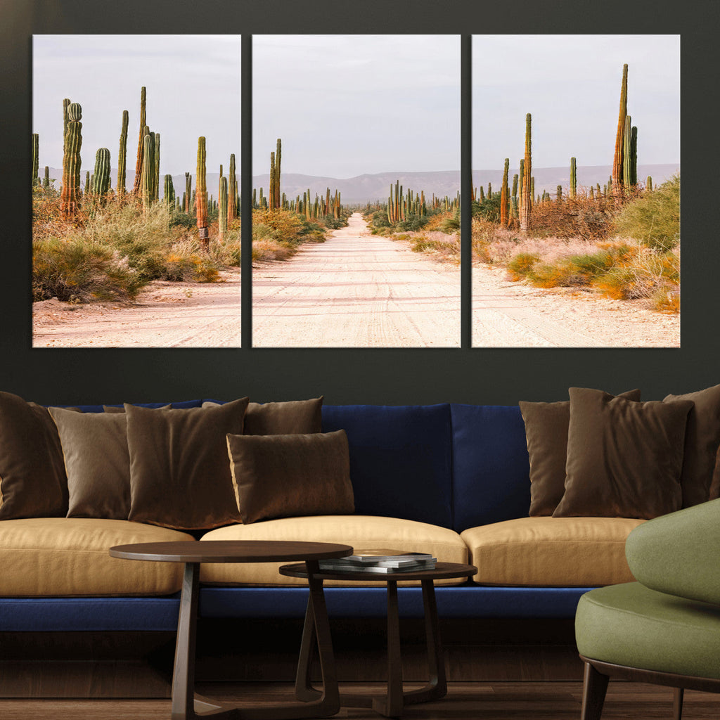Desert Cactus Wall Art | Framed Southwestern Canvas Artwork