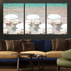 Calm Beach Wall Art | Framed Turquoise Water Canvas Artwork