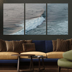 Ocean Waves Wall Art Canvas Print, Framed Coastal Serenity Surf Scene