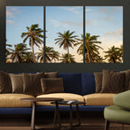 Palms Wall Art Canvas Print, Framed Tropical Coastal Nature Scene