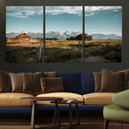 Rustic Farmhouse Wall Art Canvas Print, Teton Range Mormon Row Barn