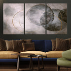 Abstract Grey Gold Wall Art | Modern Geometric Canvas