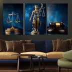 Justice Scales Statue Wall Art, Lady Justice Canvas Print