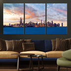 Chicago Wall Art Canvas Print - Chicago City Downtown Night Cityscape