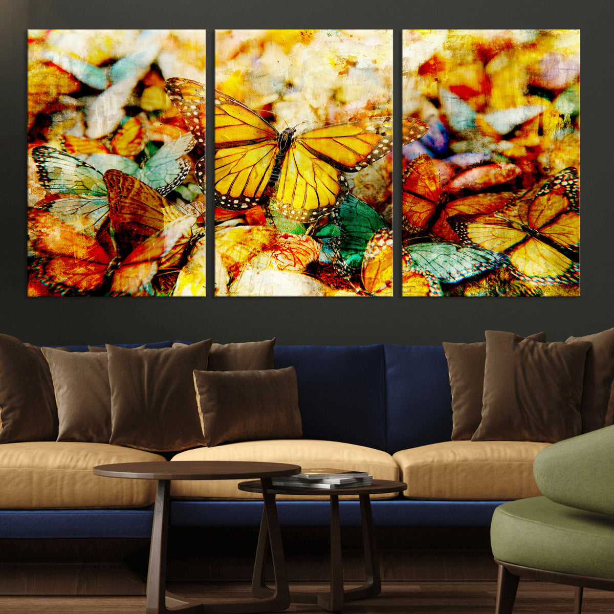 Butterfly Wall Art Canvas Print | Colorful Abstract Nature Artwork