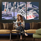 Playing Cards Canvas Wall Art | Casino Game Room Decor